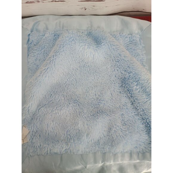 Little Giraffe Baby Blue Oversized Lovey Security Blanket Satin & Plush 15" X 15 - Picture 6 of 9